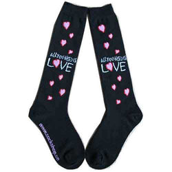 Collection of The Beatles Ladies Knee High Socks All You Need Is Love in a gallery layout