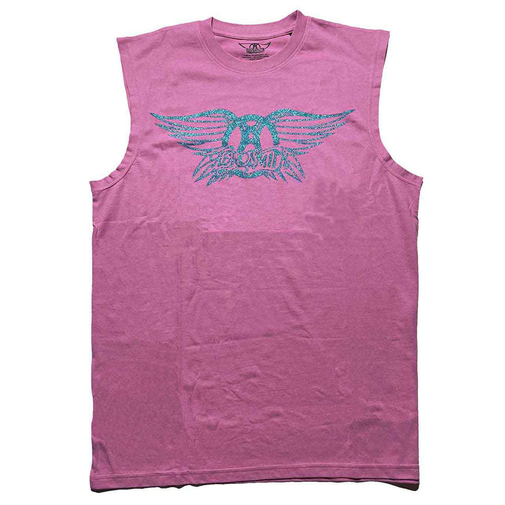 Collection of Aerosmith Unisex Tank T-Shirt Glitter Print Logo in a gallery layout