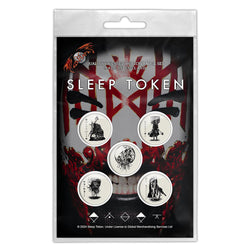 Collection of Sleep Token  Button Badge Pack Vessel Mask in a gallery layout