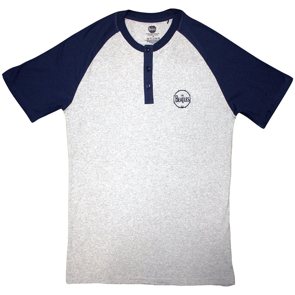 Collection of The Beatles Unisex Raglan T-Shirt Mini Drum Logo in a gallery layout