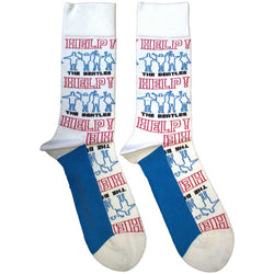 Collection of The Beatles Unisex Ankle Socks Help! Outlines Repeat in a gallery layout