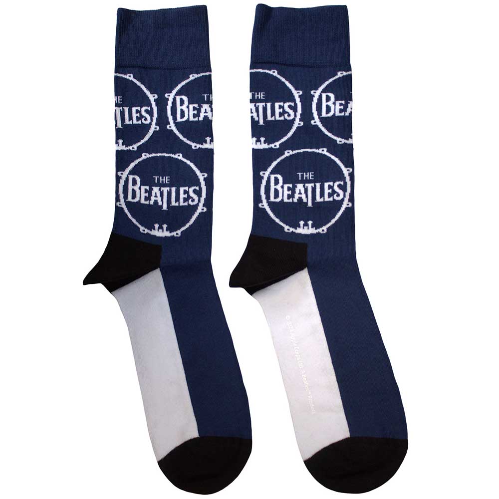 The Beatles Unisex Ankle Socks Drum Logo Repeat