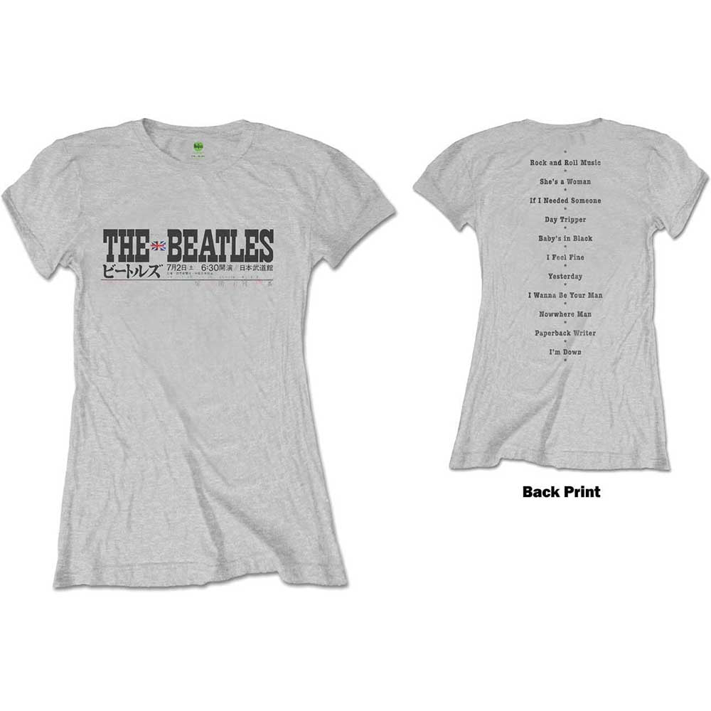 The Beatles Ladies T-Shirt Budokan Set List