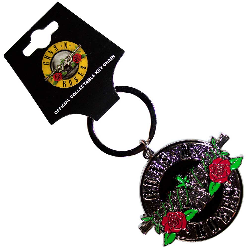 Guns N' Roses  Keychain Silver Circle Logo
