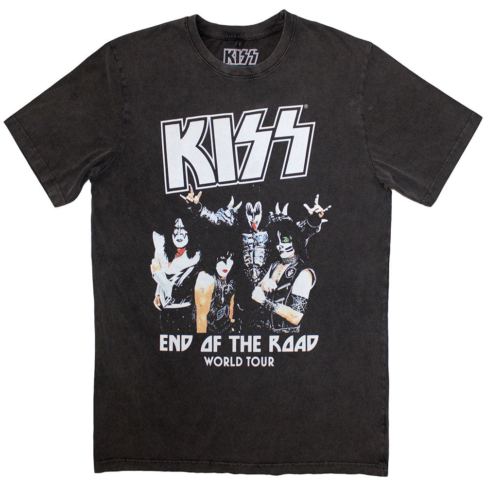 KISS Unisex Stone Wash T-Shirt End Of The Road World Tour