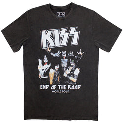 Collection of KISS Unisex Stone Wash T-Shirt End Of The Road World Tour in a gallery layout