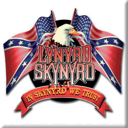 Lynyrd Skynyrd  Fridge Magnet Eagle & Flags