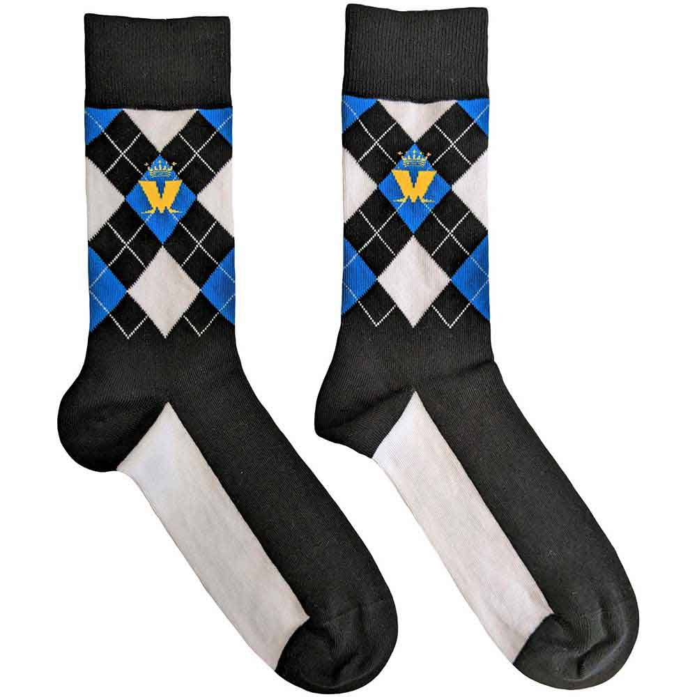 Madness Unisex Ankle Socks Crown & M Blue Diamond