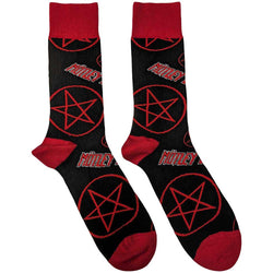 Collection of Motley Crue Unisex Ankle Socks - 'Logos & Pentagrams' in a gallery layout