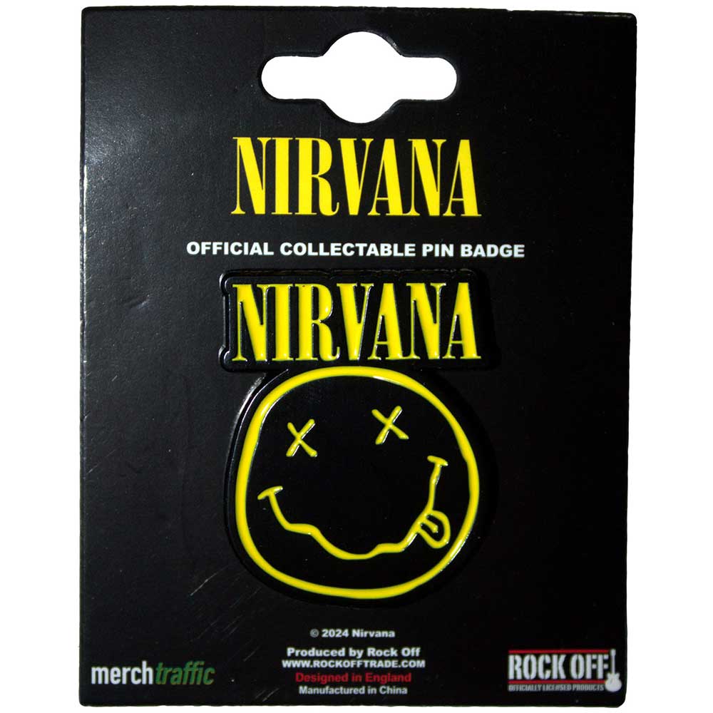 Nirvana  Pin Badge Logo & Happy Face Cut-Out