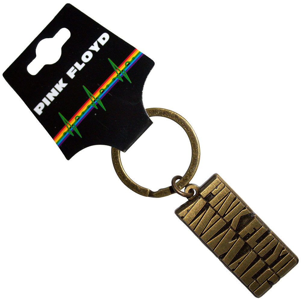 Pink Floyd  Keychain Animals Gold Text Logo
