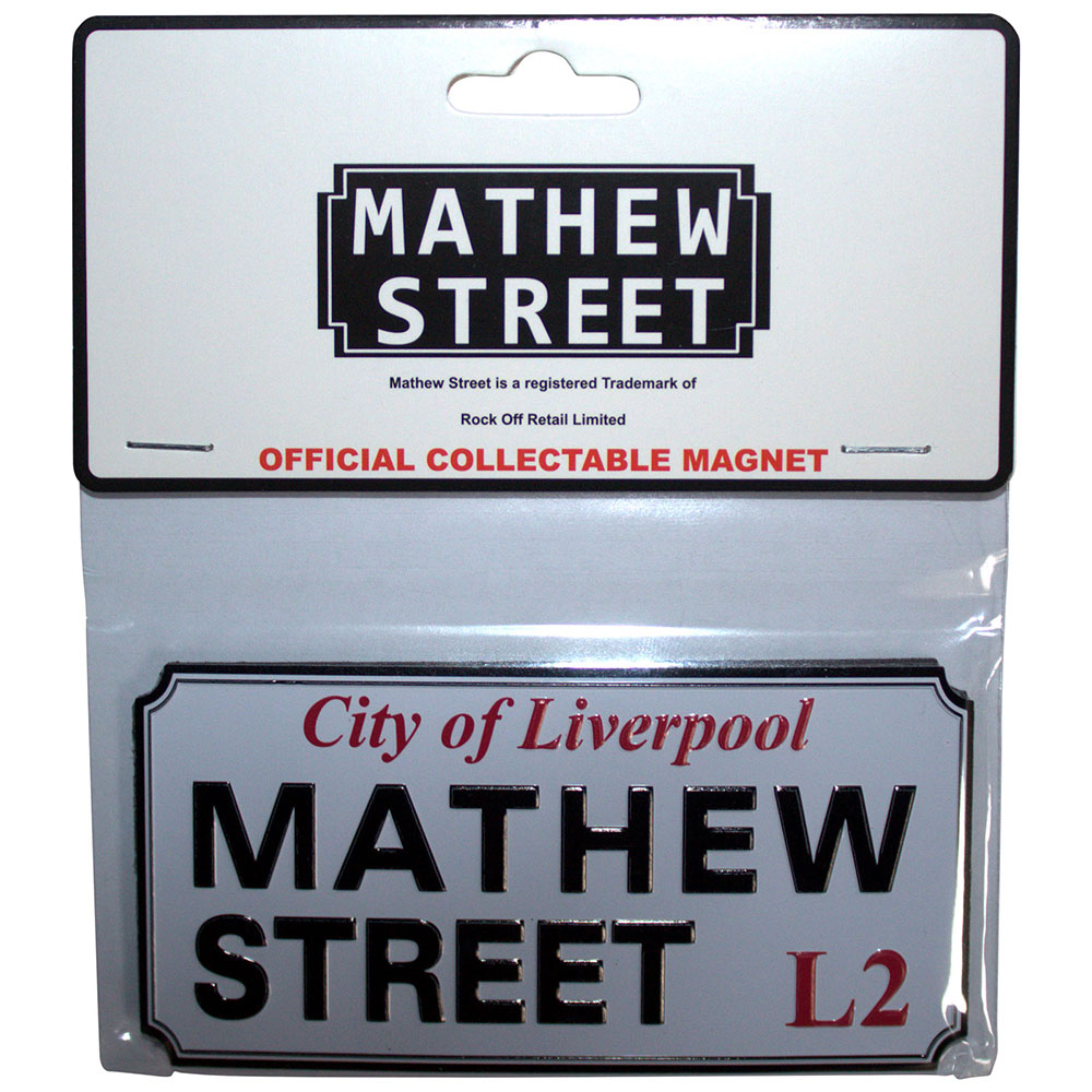 Rock Off  Fridge Magnet Mathew Street Liverpool Sign Embossed