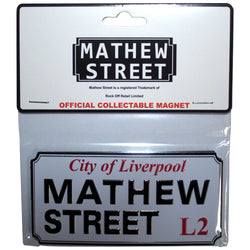 Collection of Rock Off  Fridge Magnet Mathew Street Liverpool Sign Embossed in a gallery layout