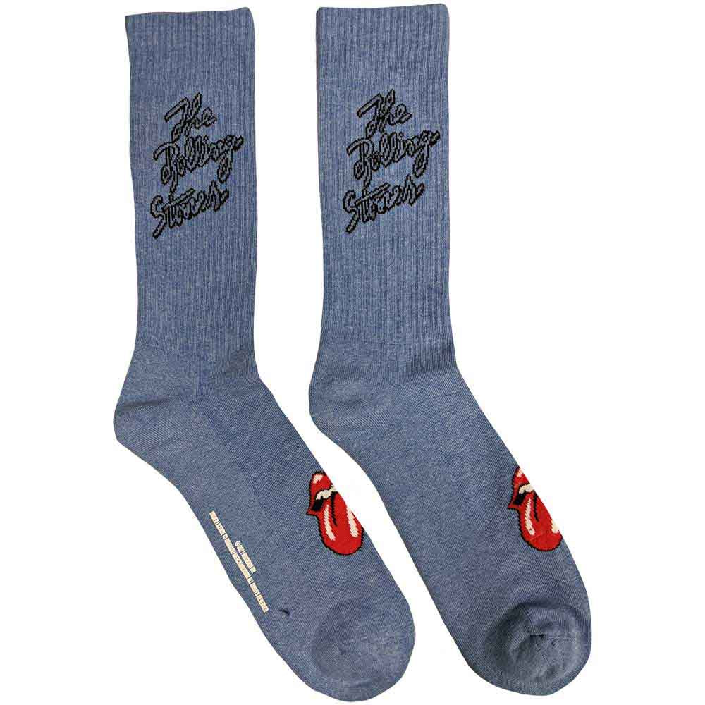 The Rolling Stones Unisex Terry Socks Script Logo