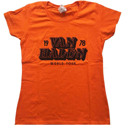 Collection of Van Halen Ladies T-Shirt World Tour '78 in a gallery layout