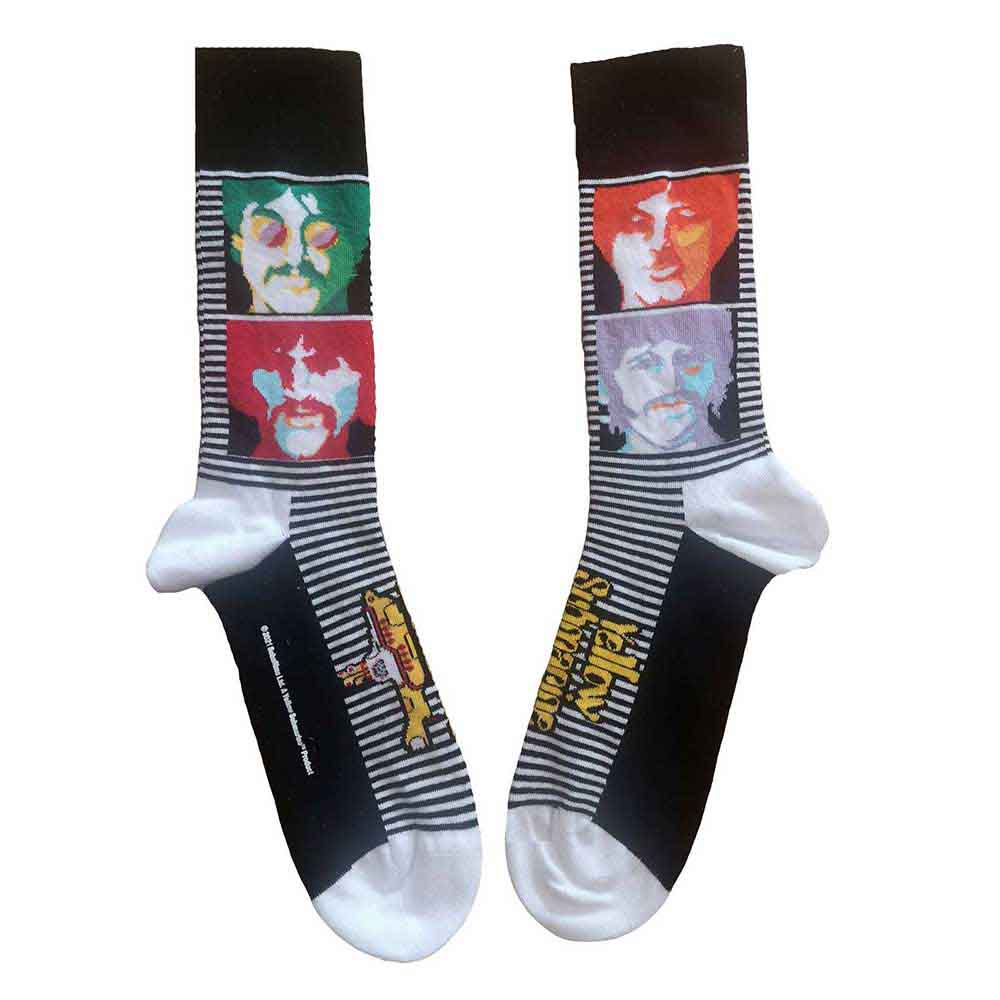 The Beatles Unisex Ankle Socks Yellow Submarine Sea of Science Faces Colour
